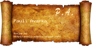 Pauli Avarka névjegykártya